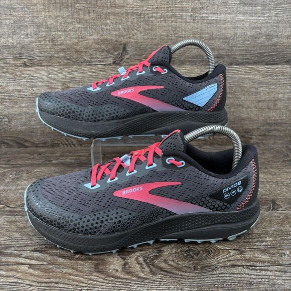 Brooks Divide 3 Shoes Women's 8.5 Black Gray Pink Trail Running 1203681B057 - Picture 2 of 8